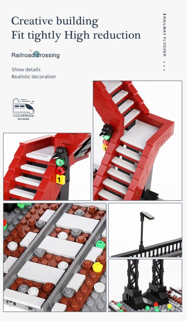 Mould King 12008 Railroad crossing 1 - Mould King Mall