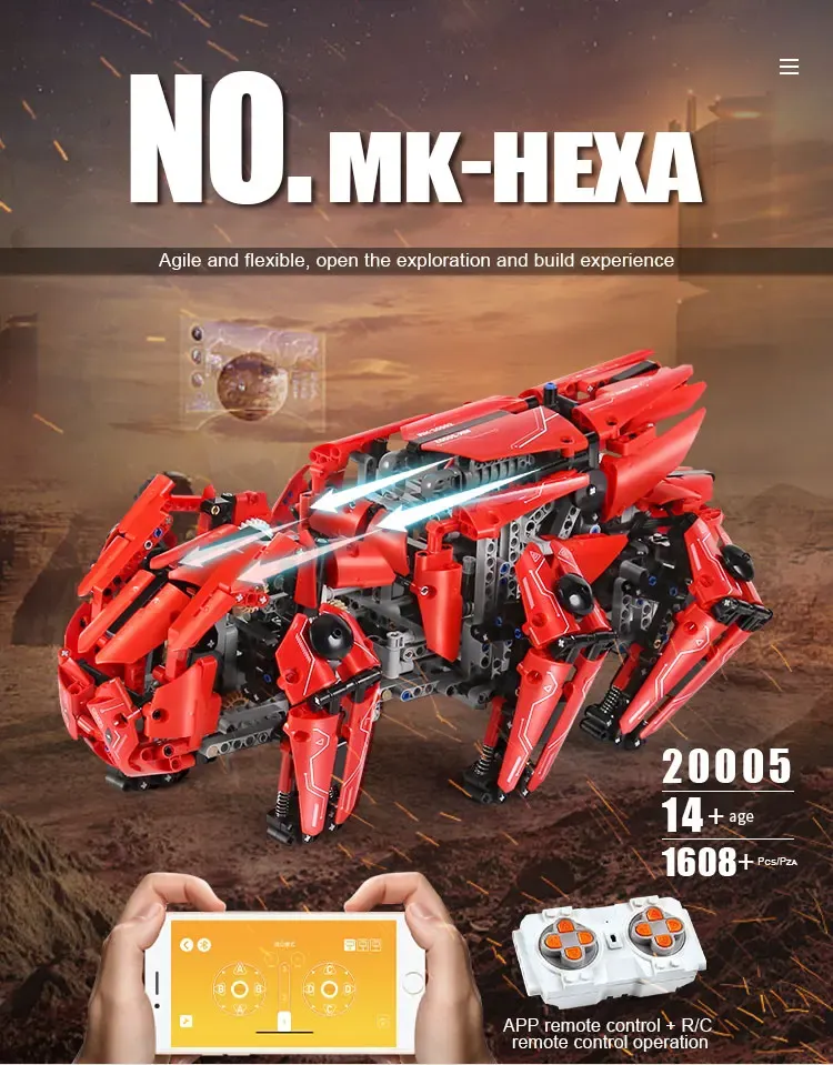 Mould King 20005 RC Walking Tank MK HEXA 3 - Mould King Mall