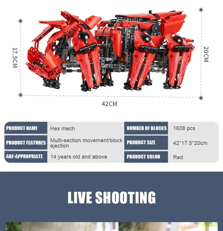 Mould King 20005 RC Walking Tank MK HEXA 6 - Mould King Mall